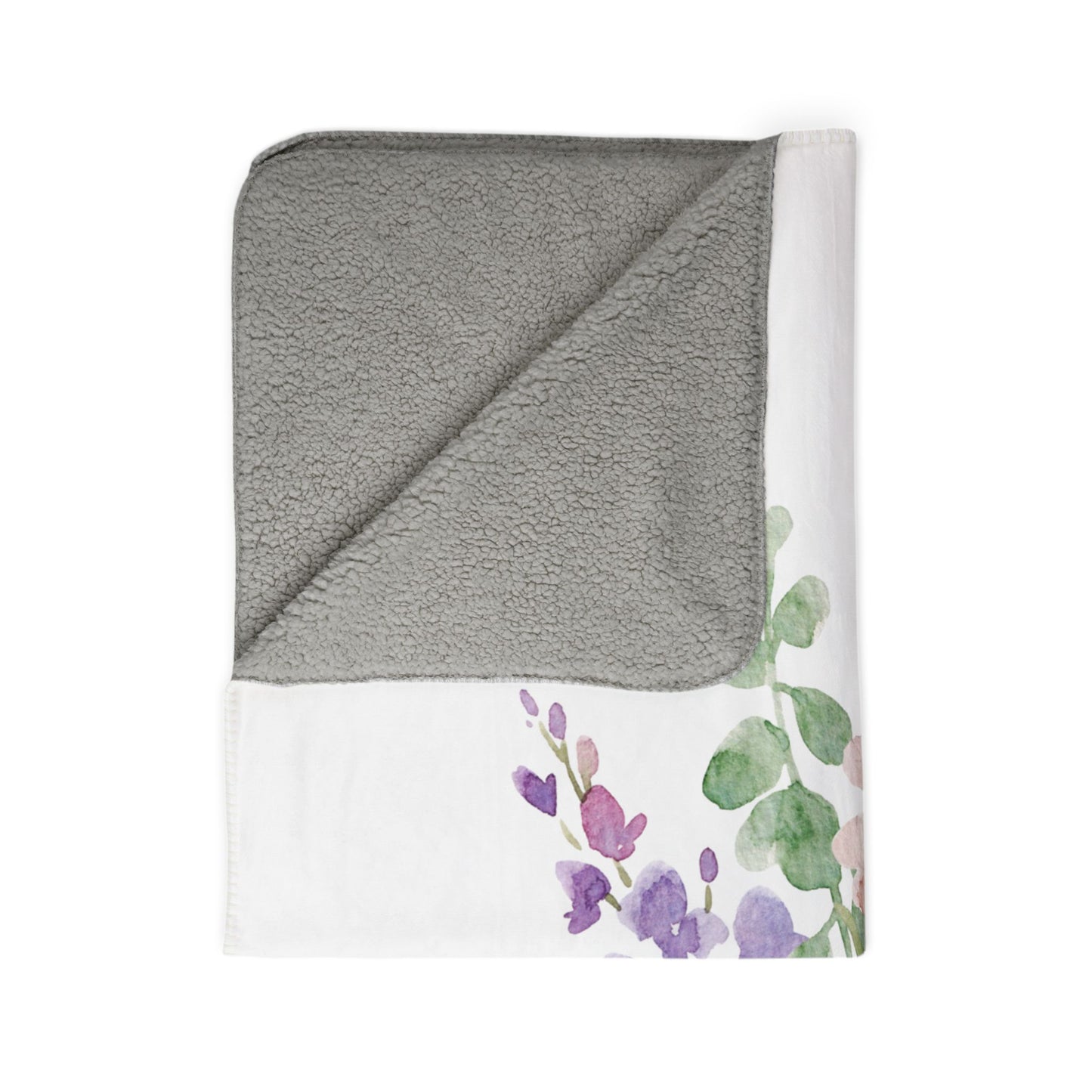 Floral Fleece Sherpa Blanket - Cozy Throw, Gift for Her, Living Room Decor, Spring Decor, Flower Pattern Blanket