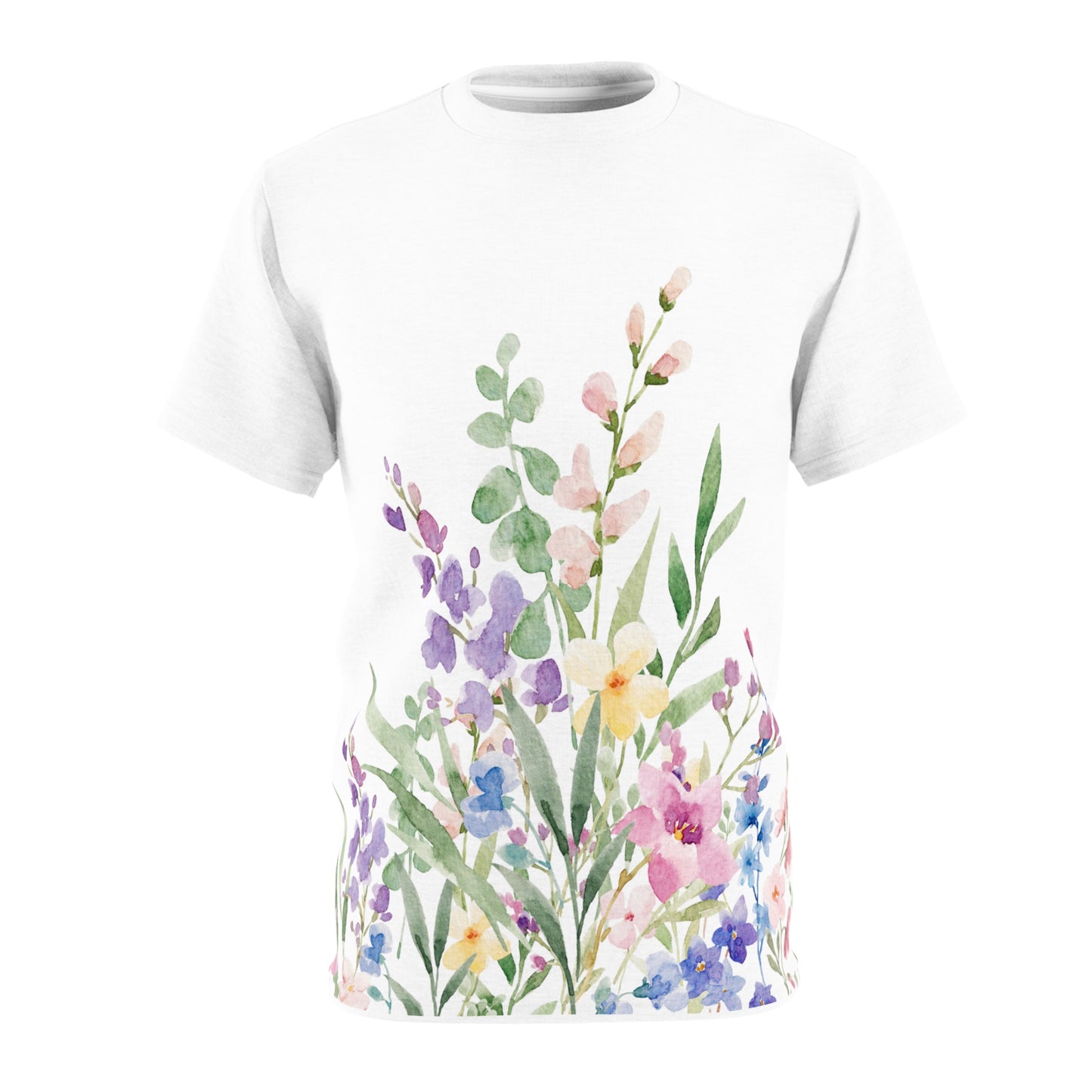 Floral AOP Unisex Tee, Botanical Graphic Shirt, Nature Lover Apparel, Spring Style T-Shirt, Outdoor Casual Wear, Gift for Gardeners