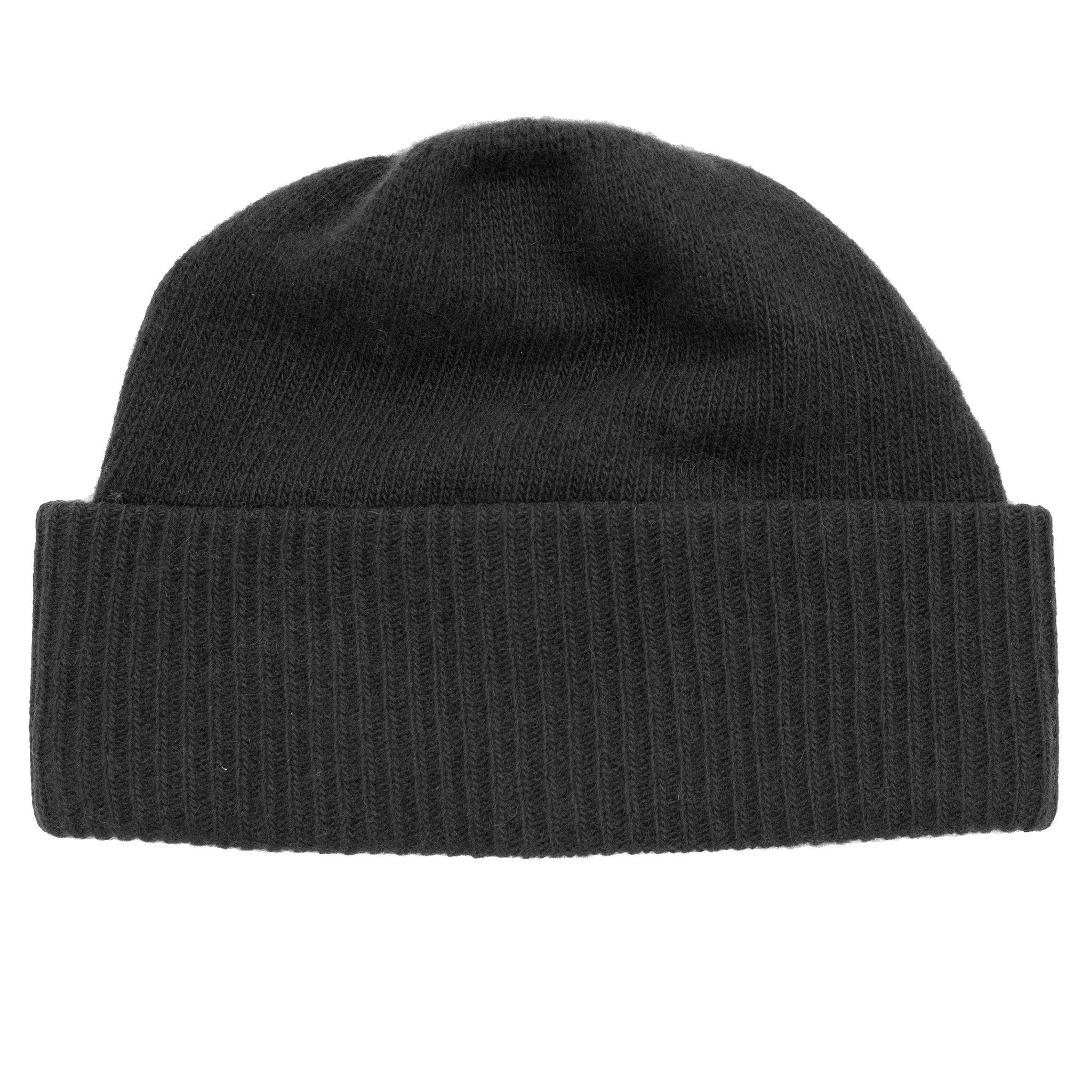 CASHMERE BEANIE HAT WITH RIBBED CUFF-2