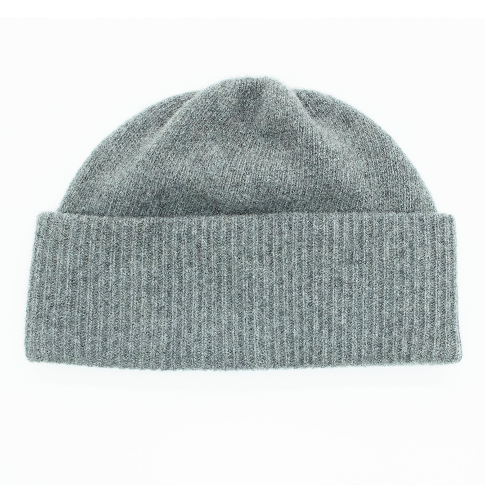 CASHMERE BEANIE HAT WITH RIBBED CUFF-1