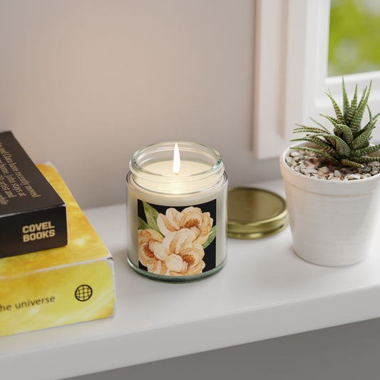 Sunflower Scented Candles - Coconut Apricot Wax (4oz, 9oz) - Relaxing Home Decor, Gifts, Aromatherapy, Eco-Friendly, Vintage Style
