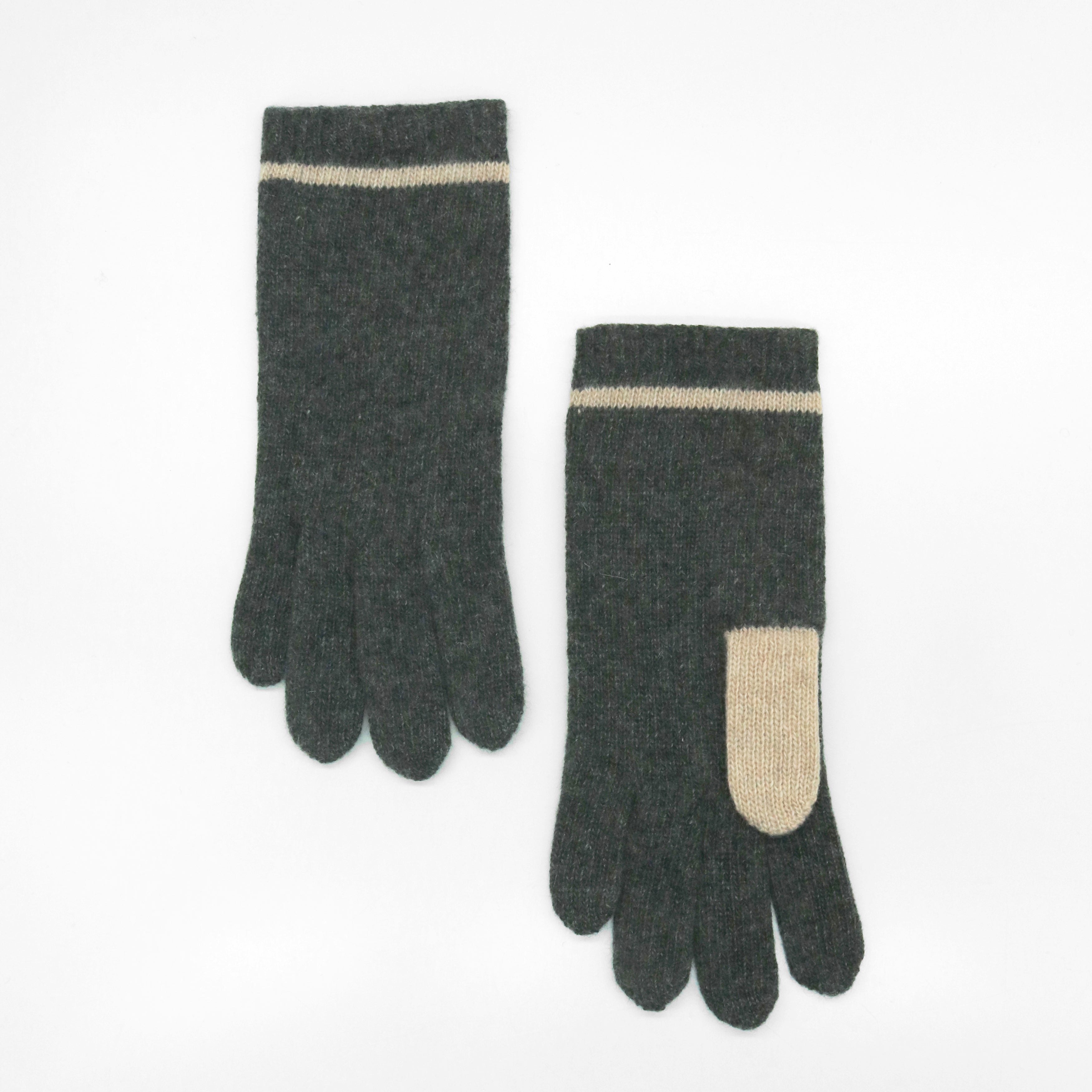 CASHMERE COLOR BLOCK GLOVES-0