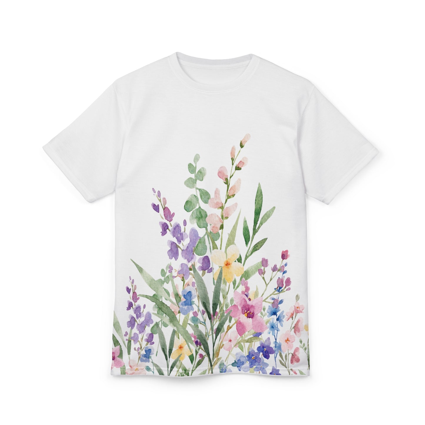 Floral AOP Unisex Tee, Botanical Graphic Shirt, Nature Lover Apparel, Spring Style T-Shirt, Outdoor Casual Wear, Gift for Gardeners